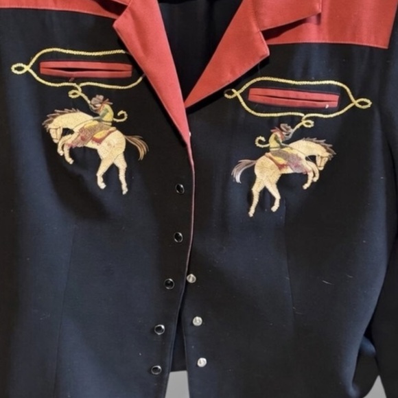 Double D Ranch collectible jacket western rodeo embroidered bucking bronco pony - Picture 7 of 7